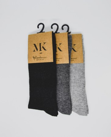 MK 3 Pack Bambus sokk Mix 40-45