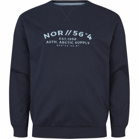 North 56°4 Marineblå College-genser med trykk på brystet 5XL-8XL